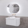 London Matte White Oval LED Shaving Cabinet 870 * 600